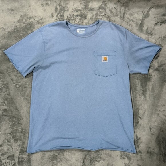 Carhartt Mens Pocket Tee Light Blue Size L Loose Fit Short Sleeve Shirt - Picture 1 of 2